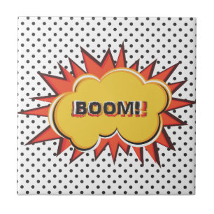 Boom Pop Art Comic Book explosion cartoon Tile