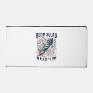 Boom Squad Patriotic Fireworks Vintage Shirt Desig Desk Mat