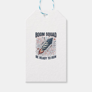 Boom Squad Patriotic Fireworks Vintage Shirt Desig Gift Tags