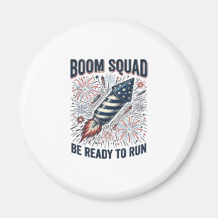 Boom Squad Patriotic Fireworks Vintage Shirt Desig Magnet