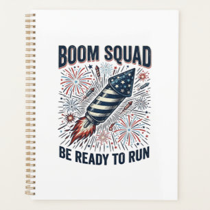 Boom Squad Patriotic Fireworks Vintage Shirt Desig Planner