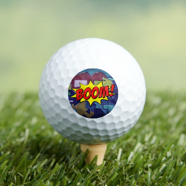 Boom! Unleash Your Swing with Bold Comic Energy Golf Balls (Insitu Tee)