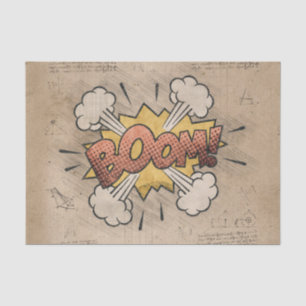 BOOM! Vintage Comic Book Steampunk Pop Art Tissue Paper