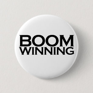 Boom winning 6 cm round badge