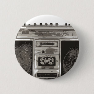 Boombox 6 Cm Round Badge