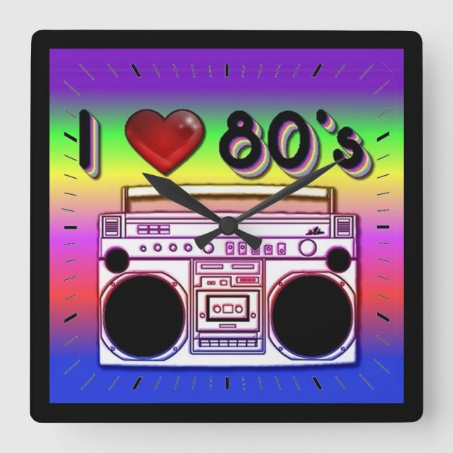 Boombox 80's Retro 80's Wall Clock (Front)