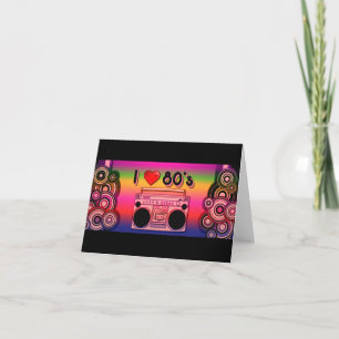 Boombox 80's Retro Note Card