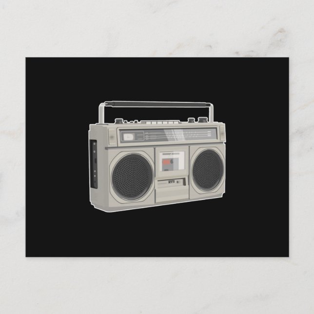 Boombox bass 80s retro music hip hop rap postcard (Front)