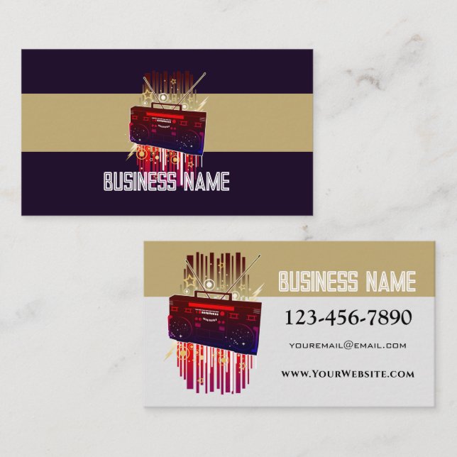 Boombox Blast Business Card (Front/Back)