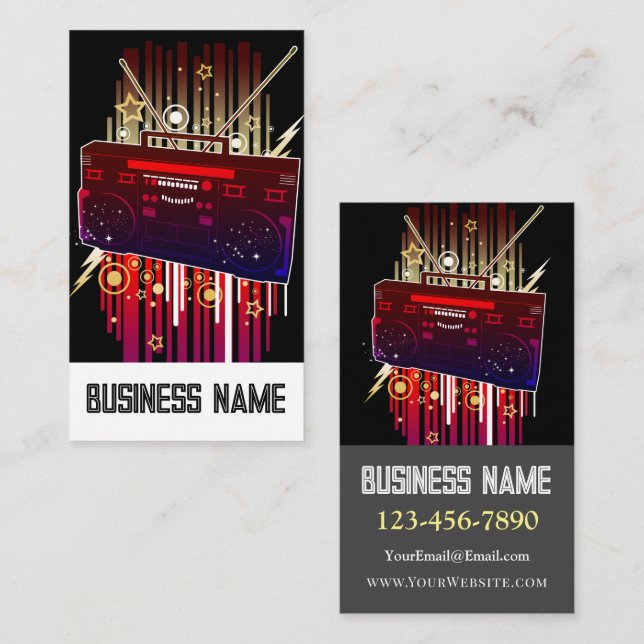 Boombox Blast Business Card (Front/Back)