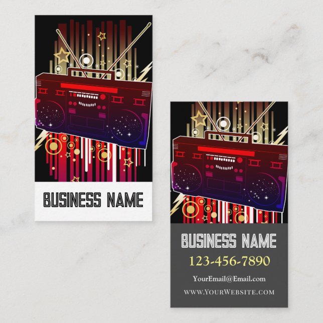Boombox Blast Business Card (Front/Back)