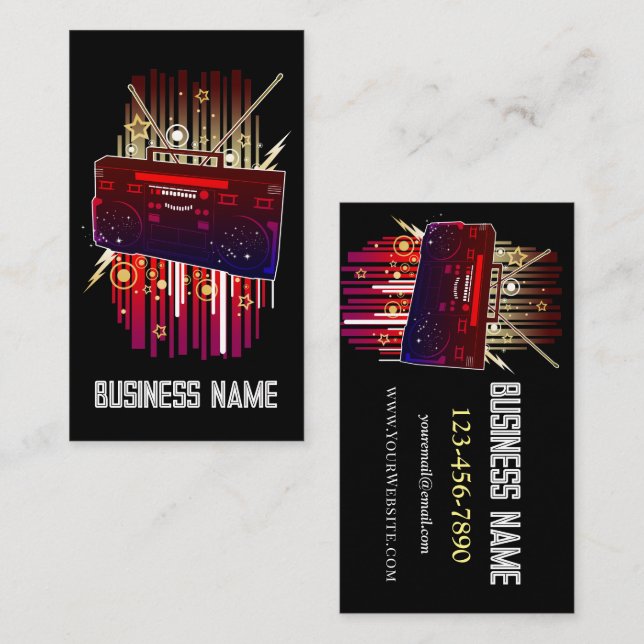 Boombox Blast Business Card (Front/Back)