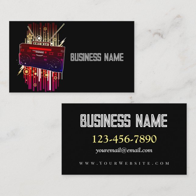 Boombox Blast Business Card (Front/Back)