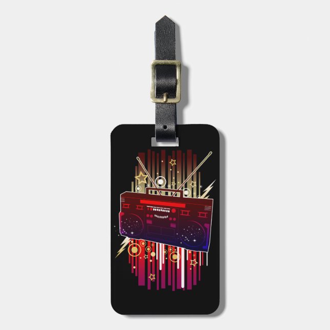 Boombox Blast Luggage Tag (Front Vertical)