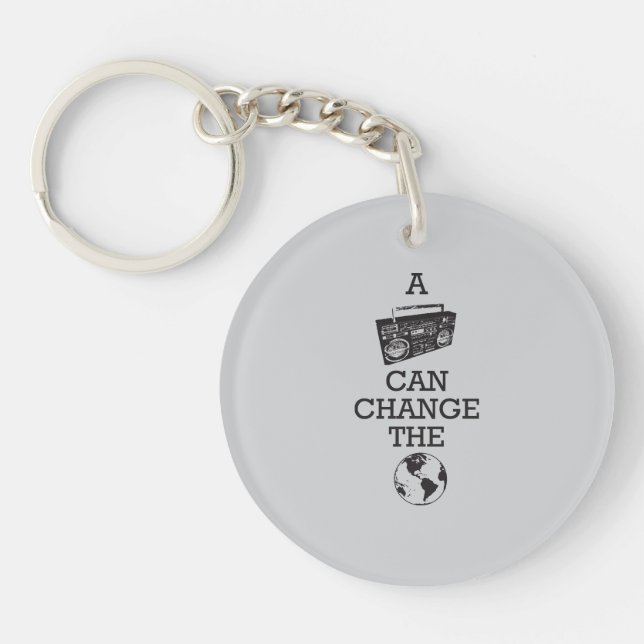 Boombox Can Change the World Key Ring (Front)