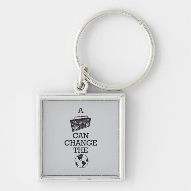 Boombox Can Change the World Key Ring (Front)