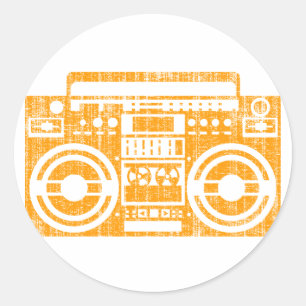 Boombox Classic Round Sticker