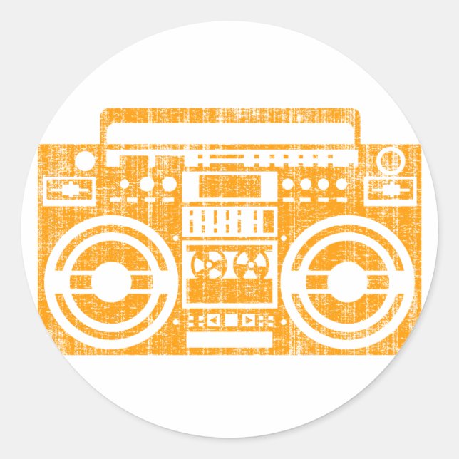 Boombox Classic Round Sticker (Front)