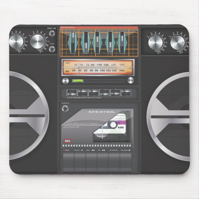 Boombox Ghetto Blaster Mouse Mat (Front)