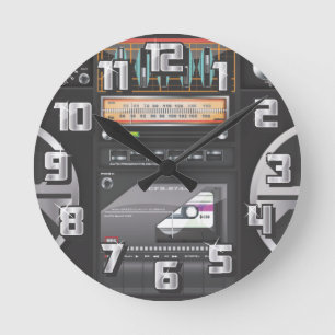 Boombox Ghetto Blaster Round Clock