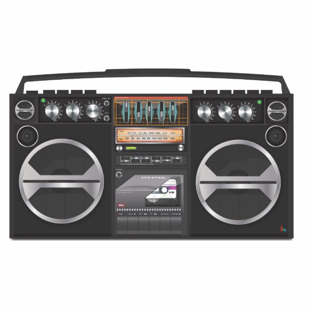 Boombox Ghetto Blaster Standing Photo Sculpture (Front)