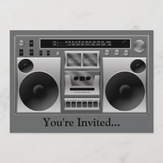 Boombox Radio Graphic Invitation