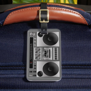 Boombox Radio Graphic Luggage Tag