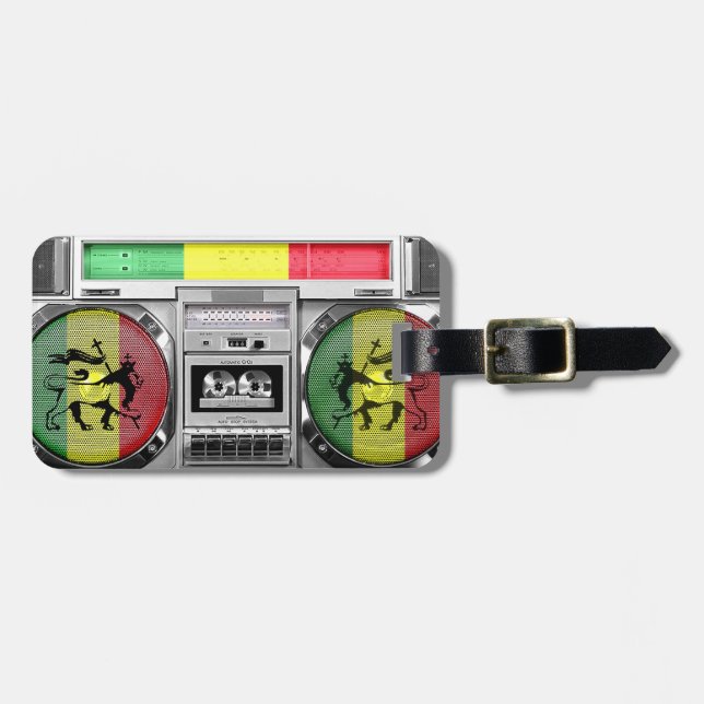 boombox reggae luggage tag (Front Horizontal)