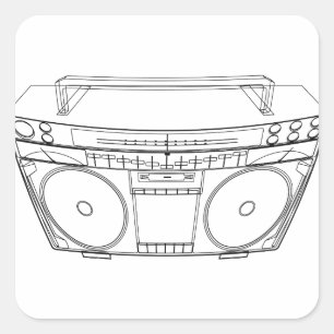 boombox square sticker