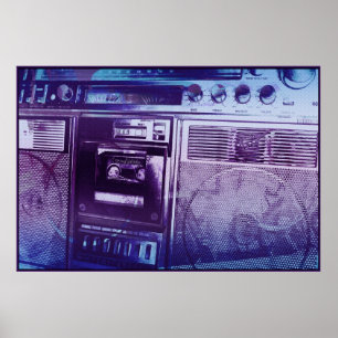 Boomboxer purple blue poster