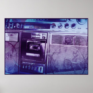 Boomboxer purple blue poster