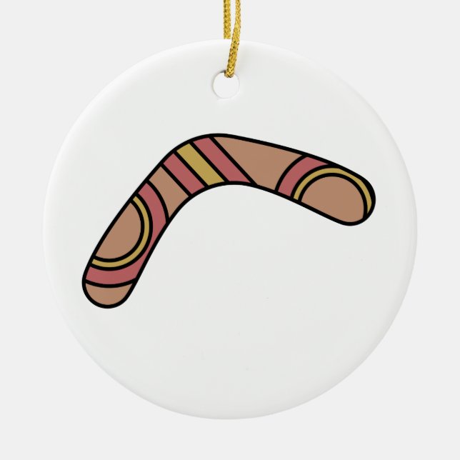 Boomerang Ceramic Tree Decoration (Front)