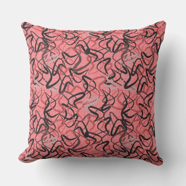 Boomerang Fifties | Pink, Grey and Black Cushion (Front)