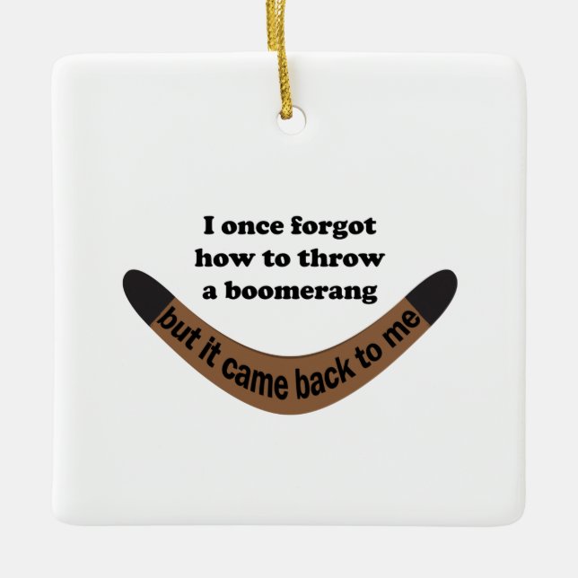 Boomerang Joke Ceramic Ornament (Front)