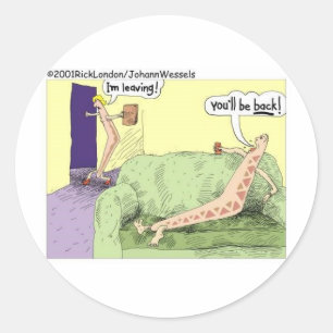 Boomerang Relagionships Funny Cartoon Gifts & Tees Classic Round Sticker