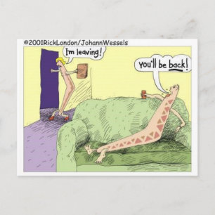 Boomerang Relagionships Funny Cartoon Gifts & Tees Postcard