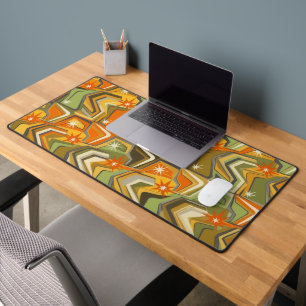 Boomerang Starburst - Mid-Century Geometric Desk Mat