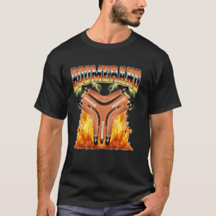 Boomerang Throwing 90s Flames T-Shirt