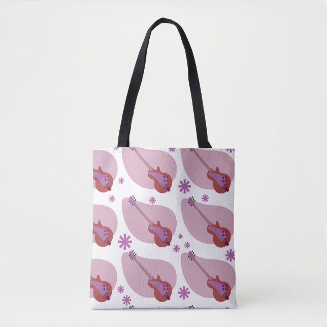 Boomerang Vintage Guitars Retro Time Pattern  Tote Bag (Front)