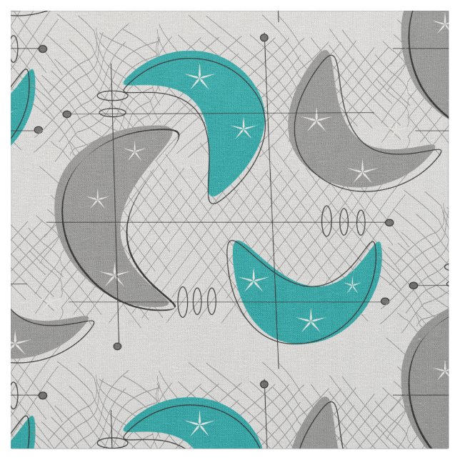 Boomerangs on Light Grey Fabric (Close Up)