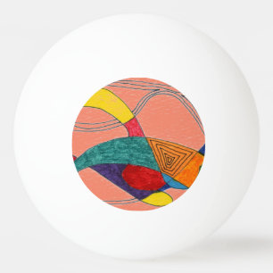 "Boomerangs on Pink" Abstract Ping Pong Ball