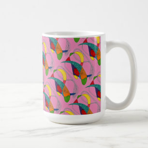 "Boomerangs on Pink Tiled" Abstract Design Mug