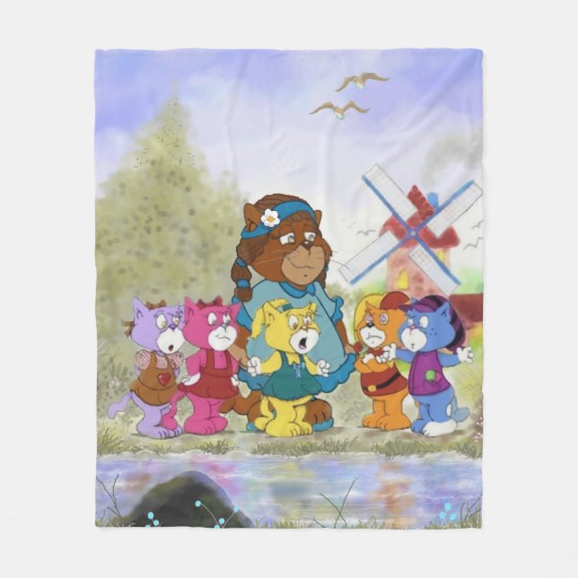 Boomi Cats Fleece Blanket (Front)