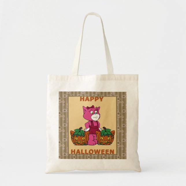 Boomi Cats Kitty Pumpkins Poster Tote Bag (Front)