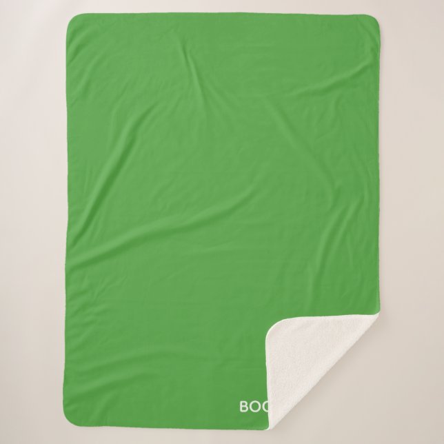 Boomslang green colour name sherpa blanket (Front)