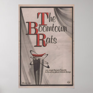 BOOMTOWN RATS Poster - 1980 org. NME - Banana