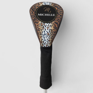 Boomy Cute Stylish Leopard Print Custom Name  Golf Head Cover