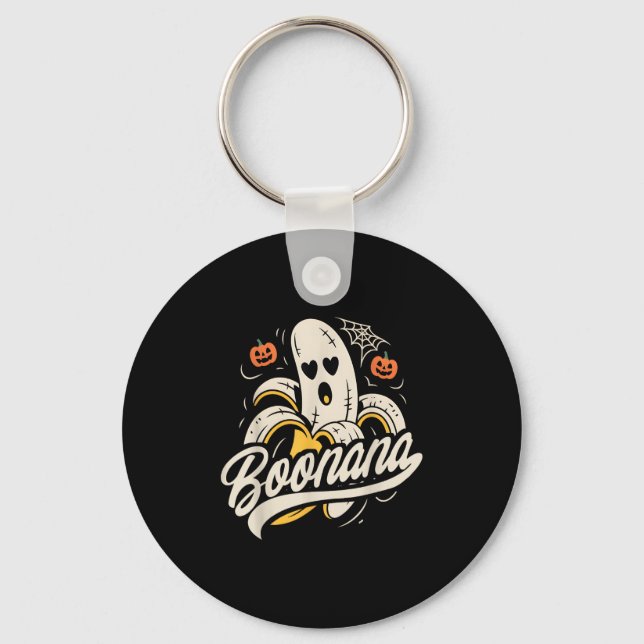 Boonana Banana Ghost Funny Halloween Shirt – Cute  Key Ring (Front)