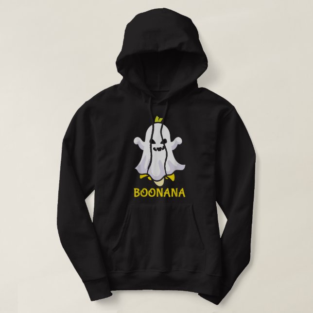 Boonana Banana Ghost Funny Scary Cute Halloween Co Hoodie (Design Front)