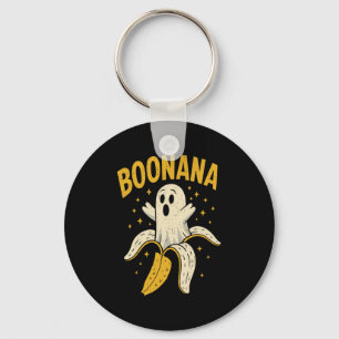 Boonana Cute Ghost Banana Ghost Food Halloween Cos Key Ring